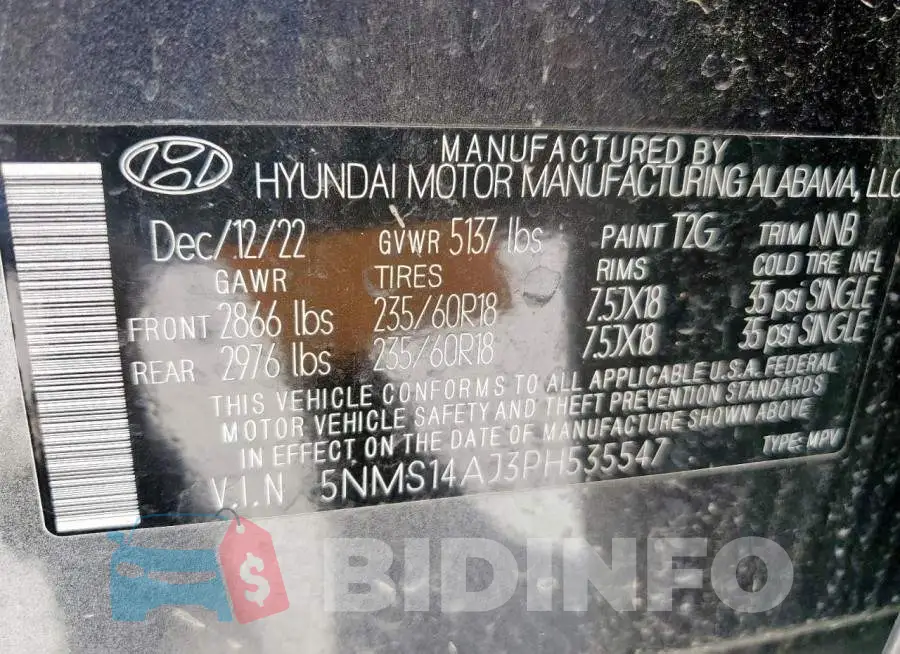 5NMS14AJ3PH535547 Photo# 14
