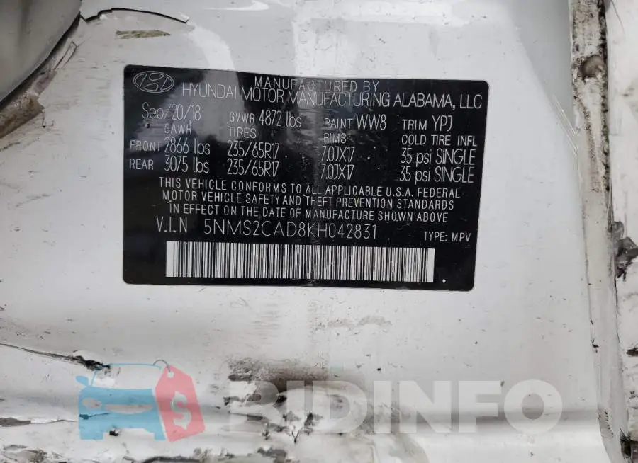 5NMS2CAD8KH042831 Photo# 13