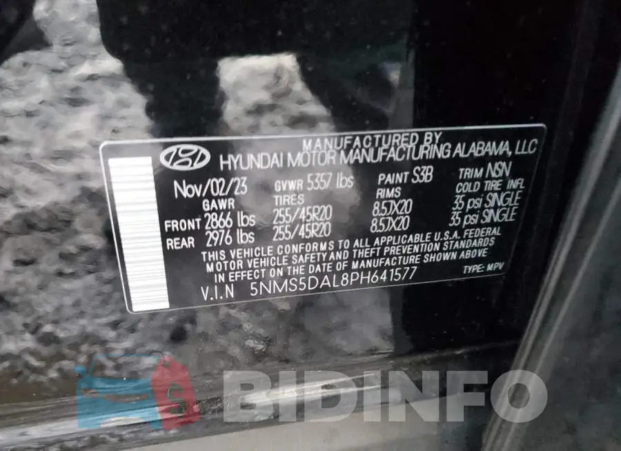 5NMS5DAL8PH641577 Photo# 14