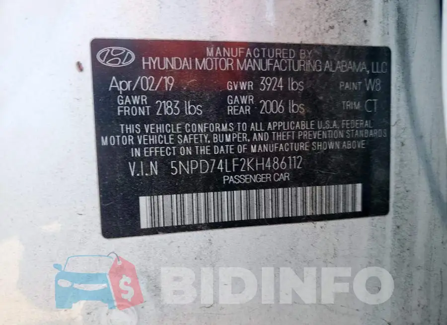 5NPD74LF2KH486112 Photo# 12