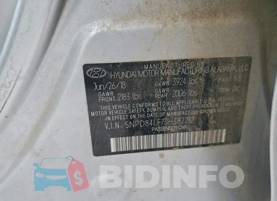 5NPD84LF7JH382212 Photo# 12