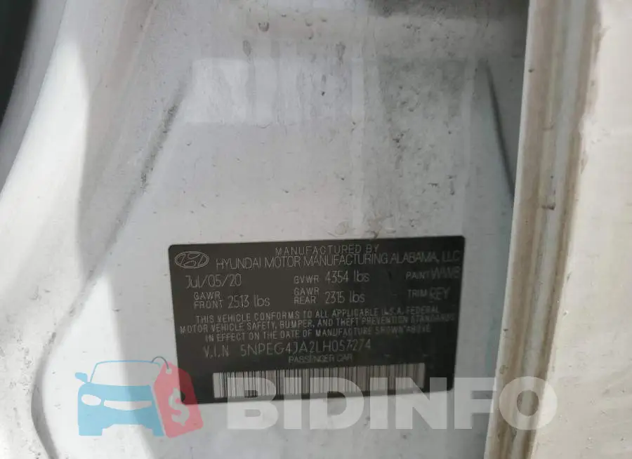 5NPEG4JA2LH057274 Photo# 12