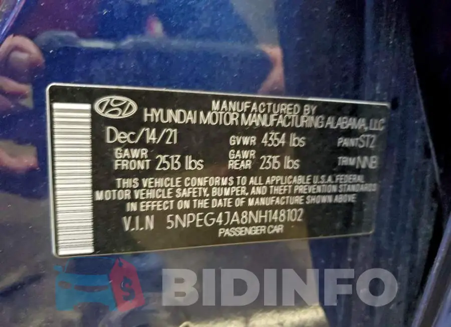 5NPEG4JA8NH148102 Photo# 12