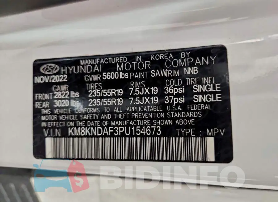 KM8KNDAF3PU154673 Photo# 12