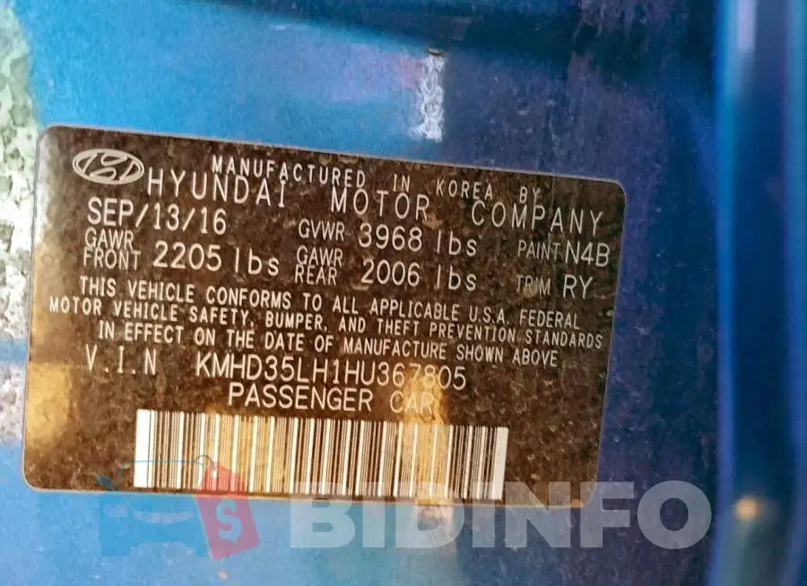 KMHD35LH1HU367805 Photo# 13