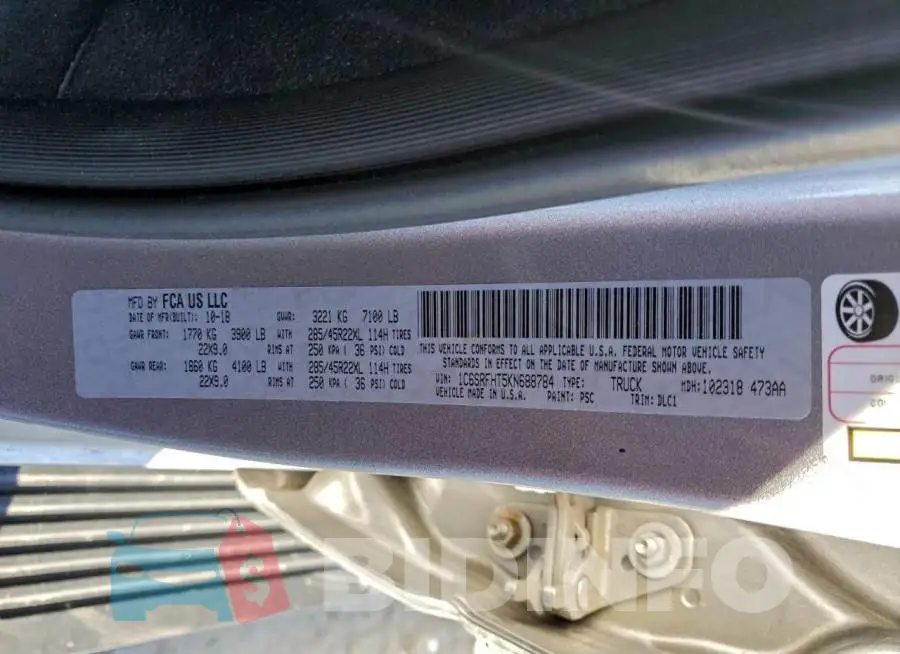 1C6SRFHT5KN688784 Photo# 12