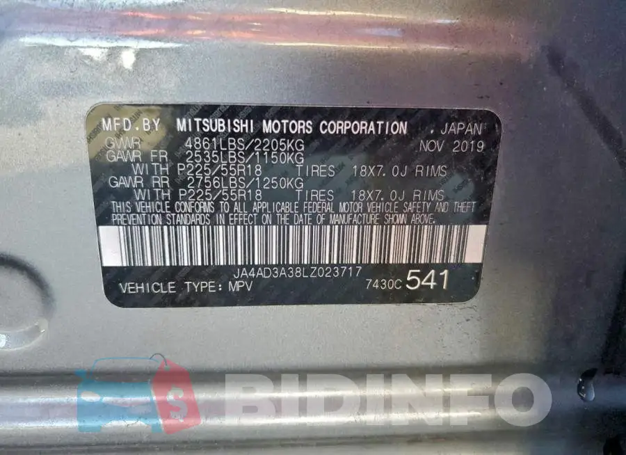 JA4AD3A38LZ023717 Photo# 14
