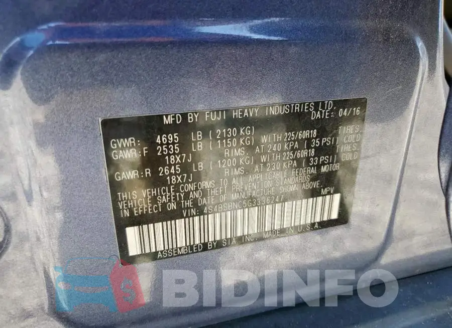 4S4BSBNC5G3336247 Photo# 13