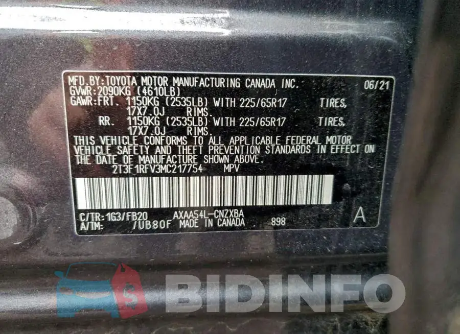 2T3F1RFV3MC217754 Photo# 12