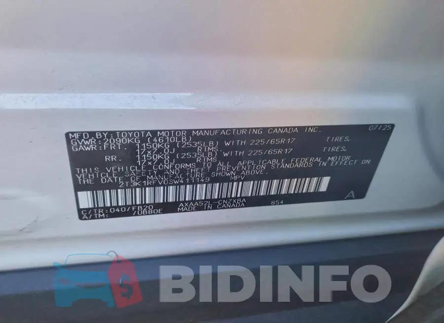 2T3K1RFV0SW411149 Photo# 13
