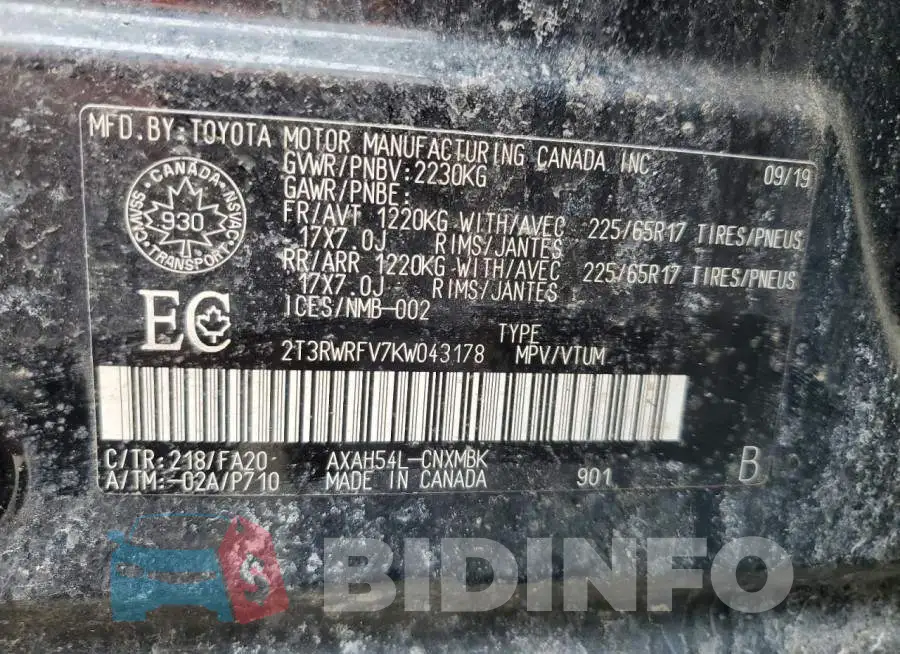 2T3RWRFV7KW043178 Photo# 14
