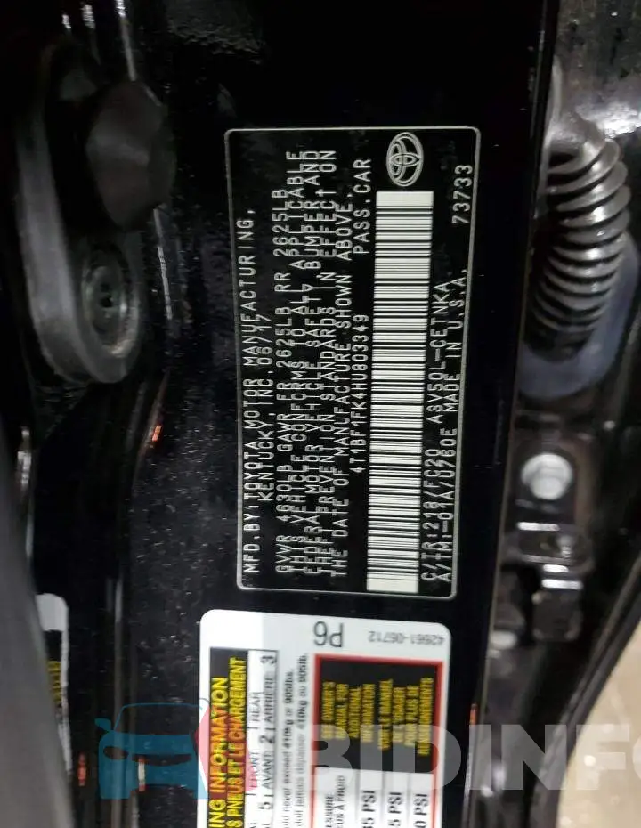 4T1BF1FK4HU803349 Photo# 12