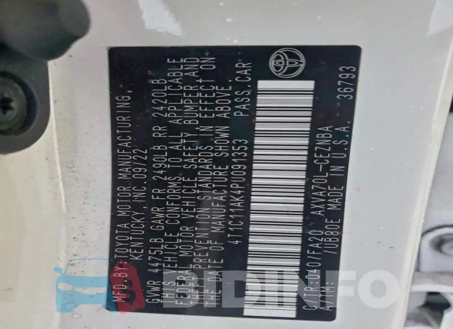 4T1C11AK4PU091353 Photo# 13