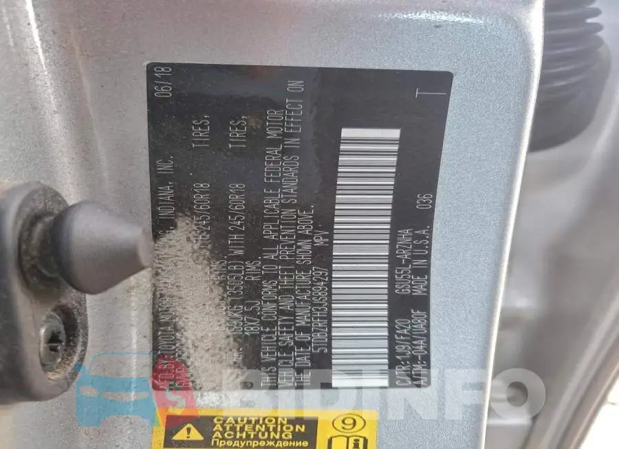 5TDBZRFH3JS894297 Photo# 13