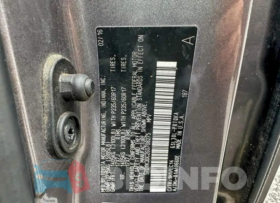 5TDYK3DC2GS708275 Photo# 10