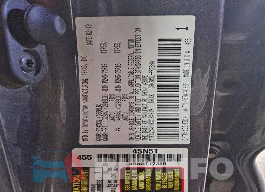 5TFCZ5ANXKX184819 Photo# 12
