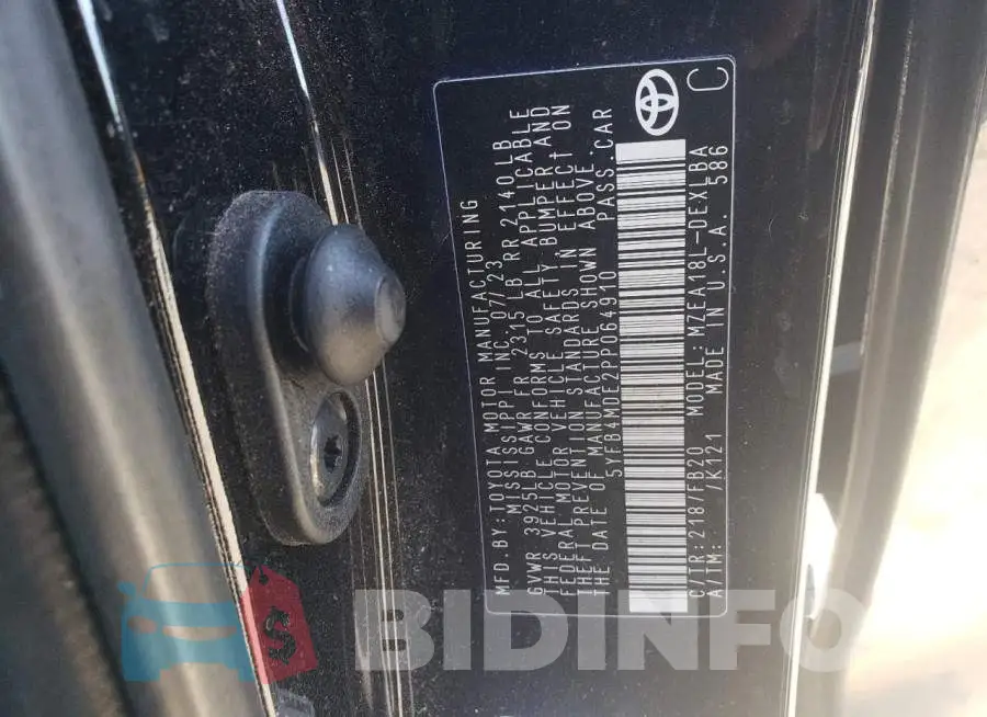 5YFB4MDE2PP064910 Photo# 13