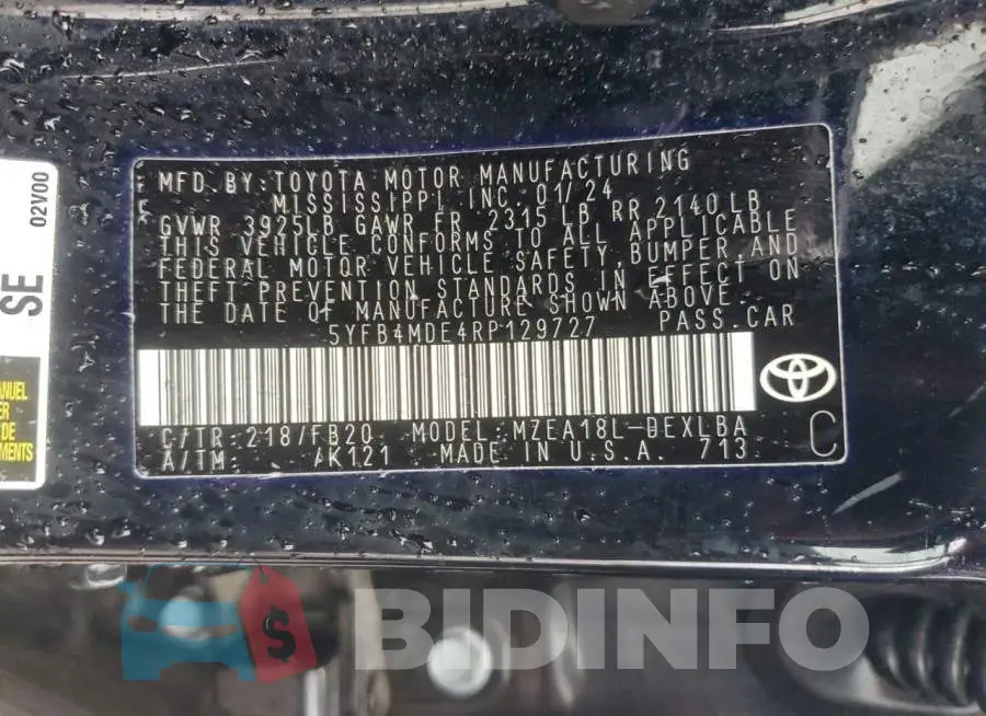 5YFB4MDE4RP129727 Photo# 12