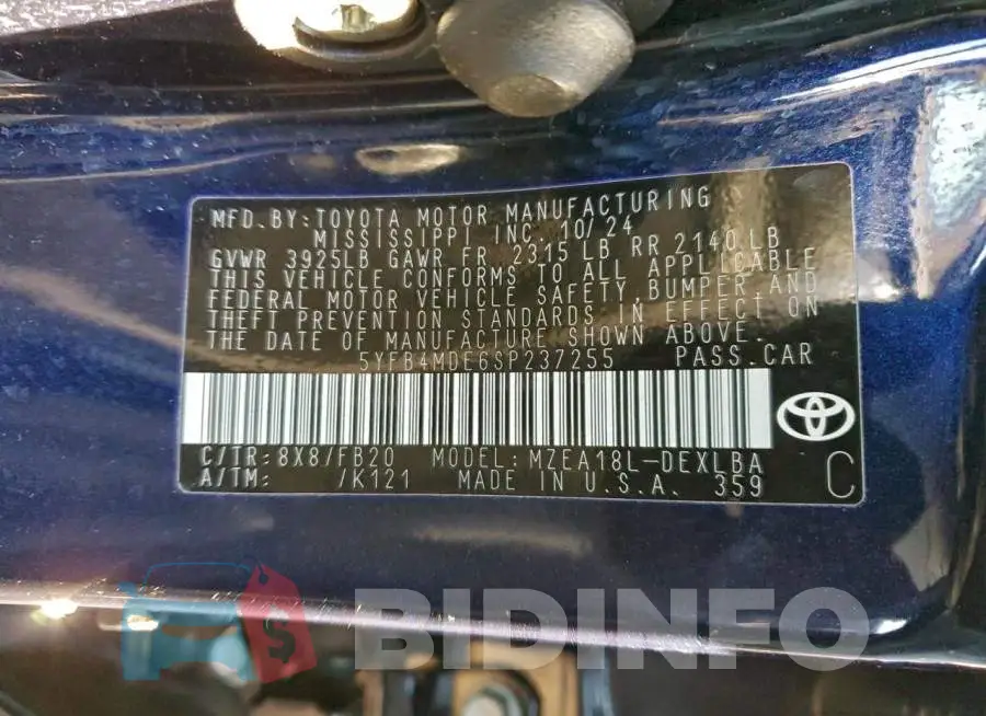 5YFB4MDE6SP237255 Photo# 13