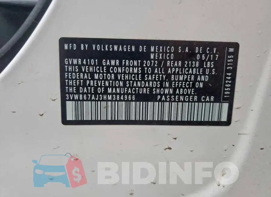 3VWB67AJ3HM384966 Photo# 12