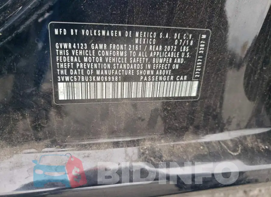 3VWC57BU3KM069981 Photo# 13