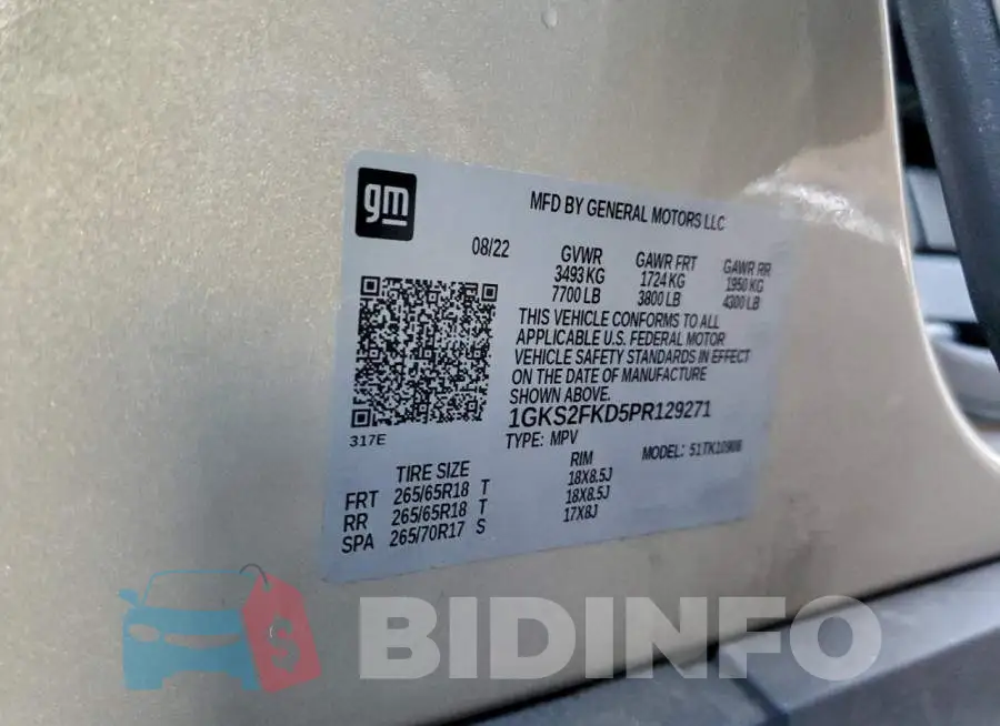1GKS2FKD5PR129271 Photo# 12