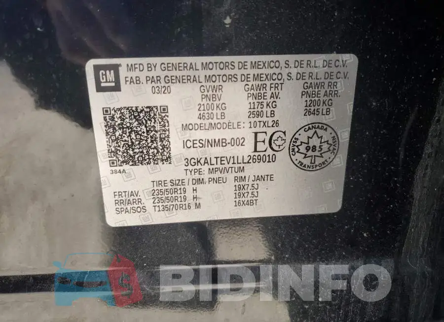3GKALTEV1LL269010 Photo# 13