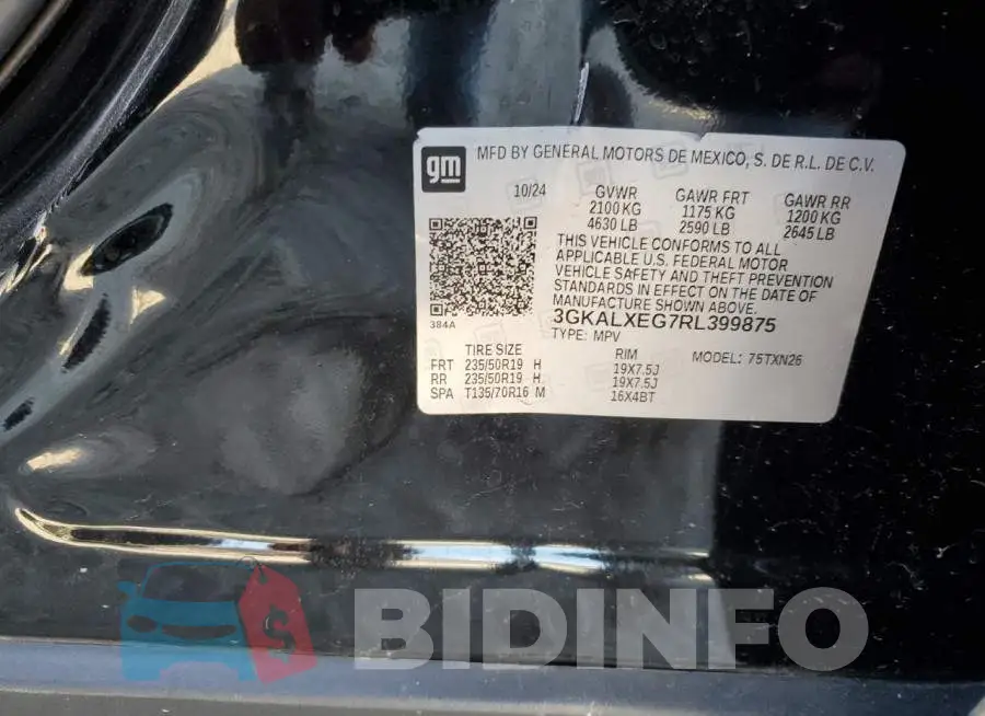 3GKALXEG7RL399875 Photo# 14