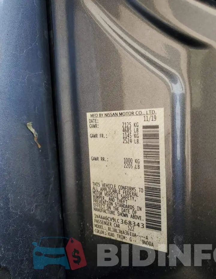 1N4AA6CV9LC368343 Photo# 12
