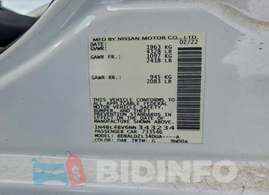1N4BL4BV6NN343234 Photo# 12
