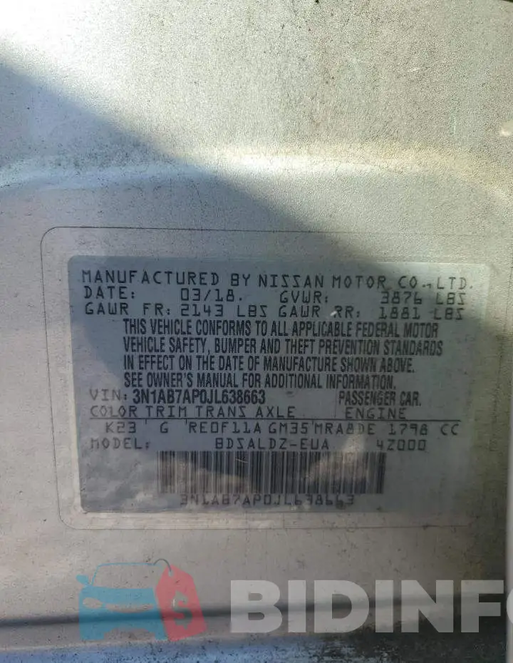 3N1AB7AP0JL638663 Photo# 13