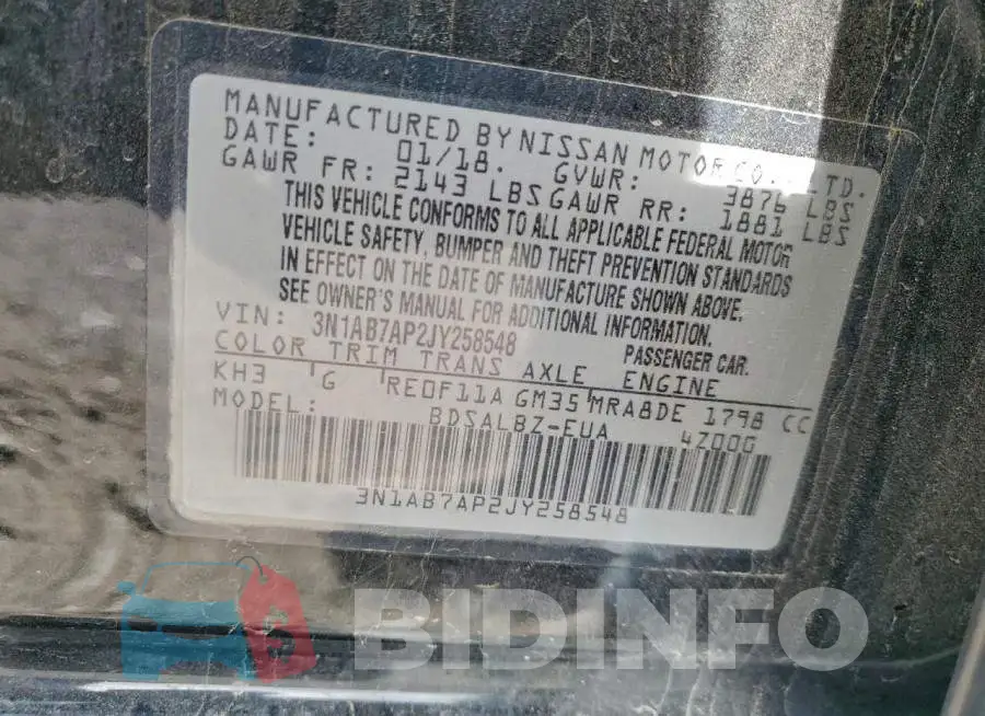 3N1AB7AP2JY258548 Photo# 12
