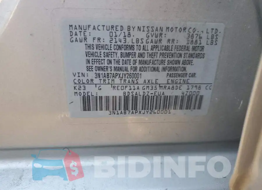 3N1AB7APXJY260001 Photo# 12