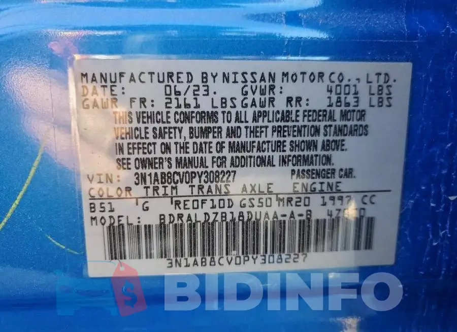 3N1AB8CV0PY308227 Photo# 12