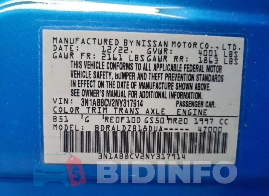 3N1AB8CV2NY317914 Photo# 12