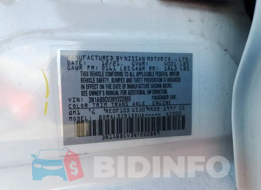 3N1AB8CV3NY222889 Photo# 12