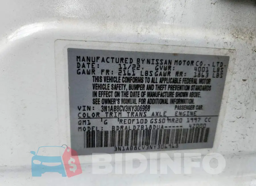 3N1AB8CV3NY306968 Photo# 12