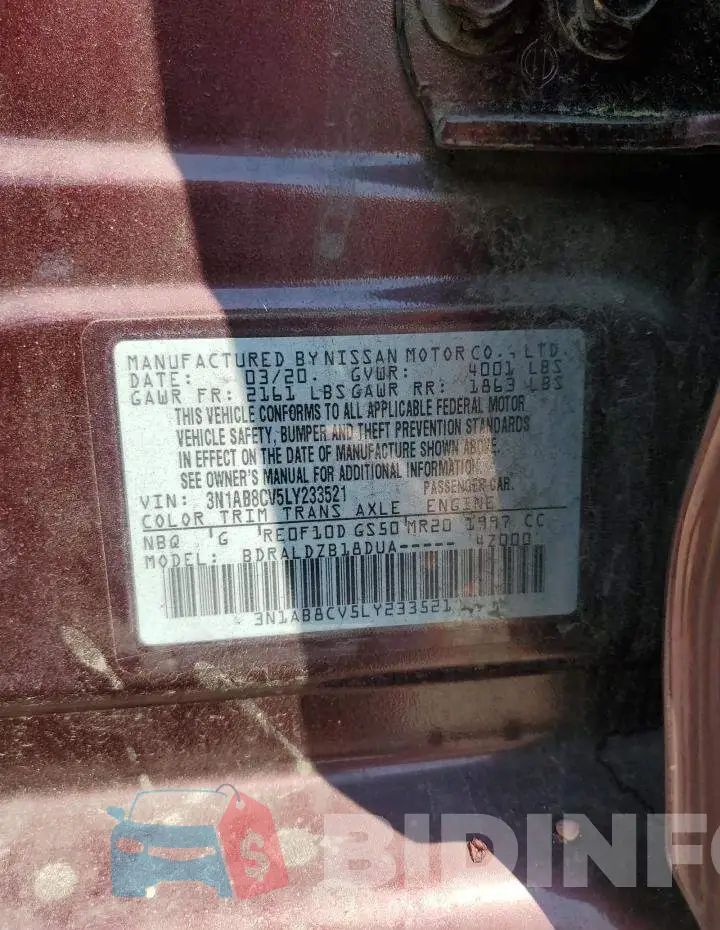 3N1AB8CV5LY233521 Photo# 12