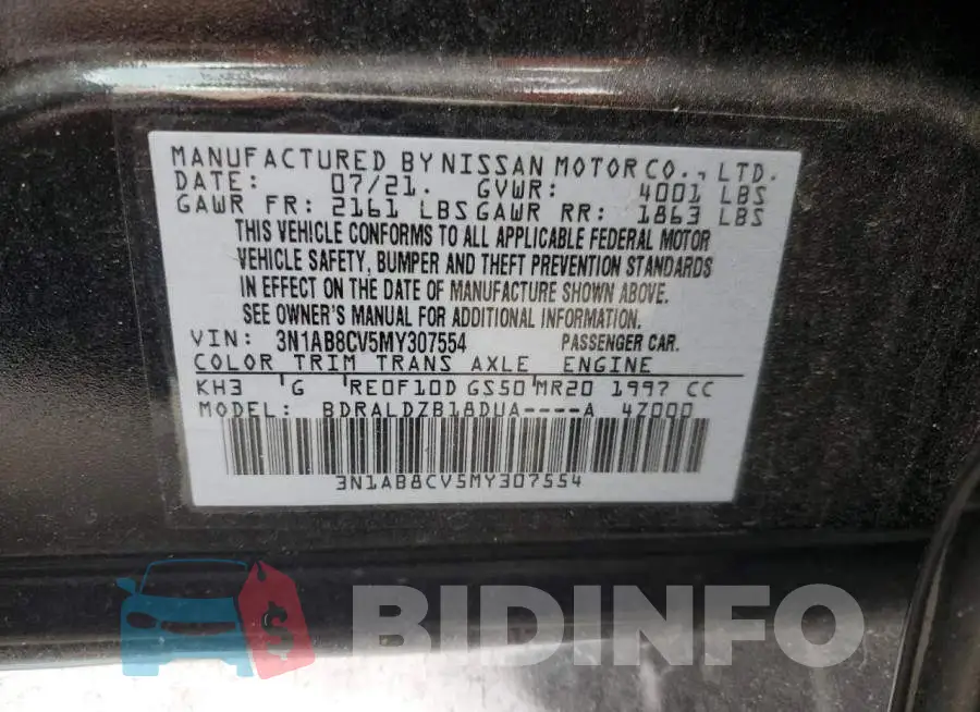3N1AB8CV5MY307554 Photo# 12