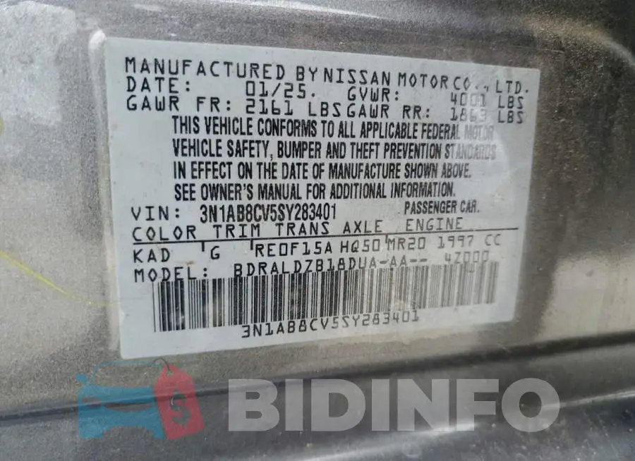 3N1AB8CV5SY283401 Photo# 12