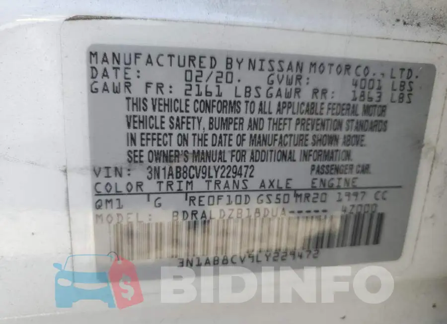 3N1AB8CV9LY229472 Photo# 12