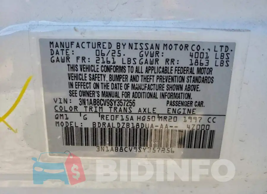 3N1AB8CV9SY357256 Photo# 12