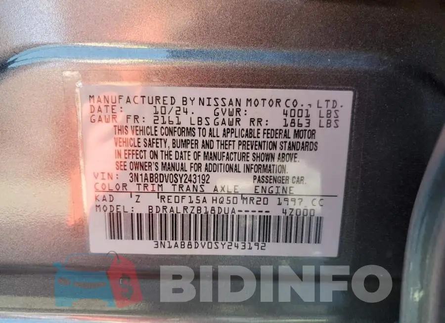 3N1AB8DV0SY243192 Photo# 12