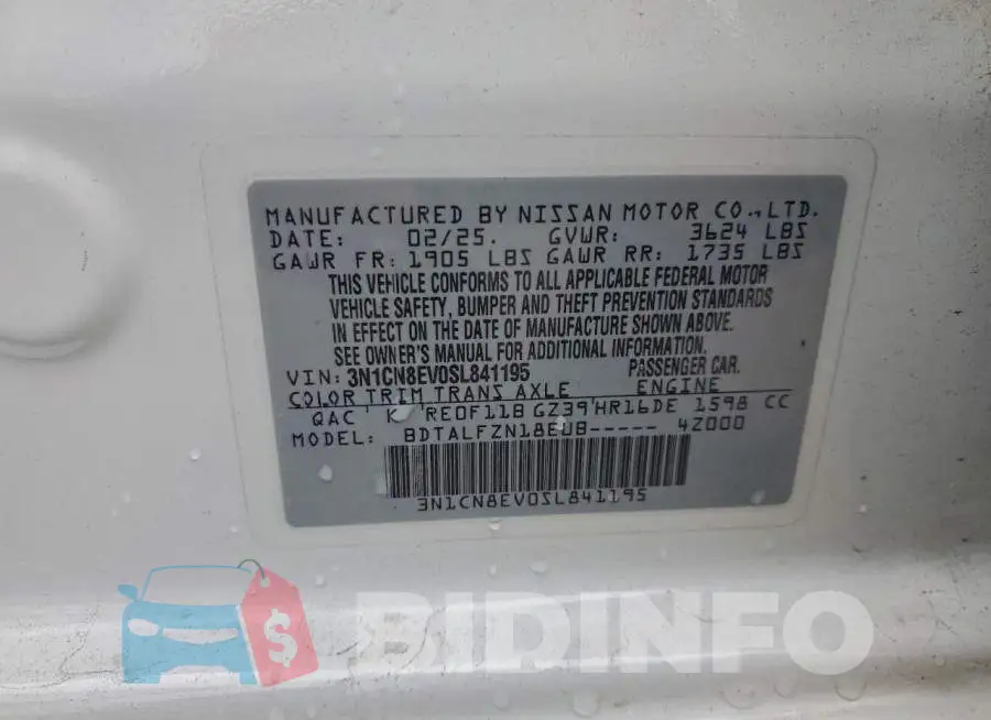 3N1CN8EV0SL841195 Photo# 12