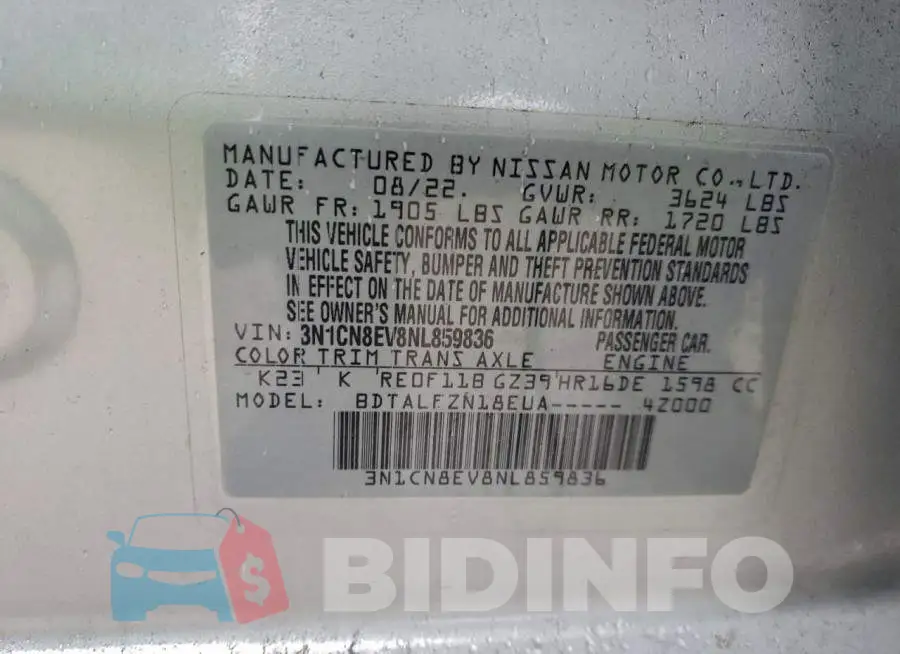 3N1CN8EV8NL859836 Photo# 12