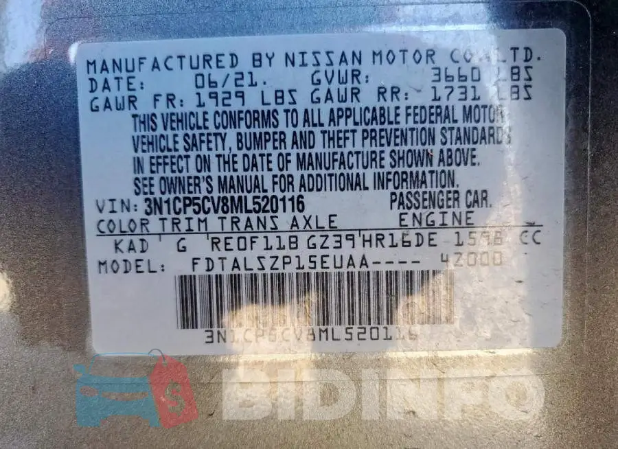 3N1CP5CV8ML520116 Photo# 13