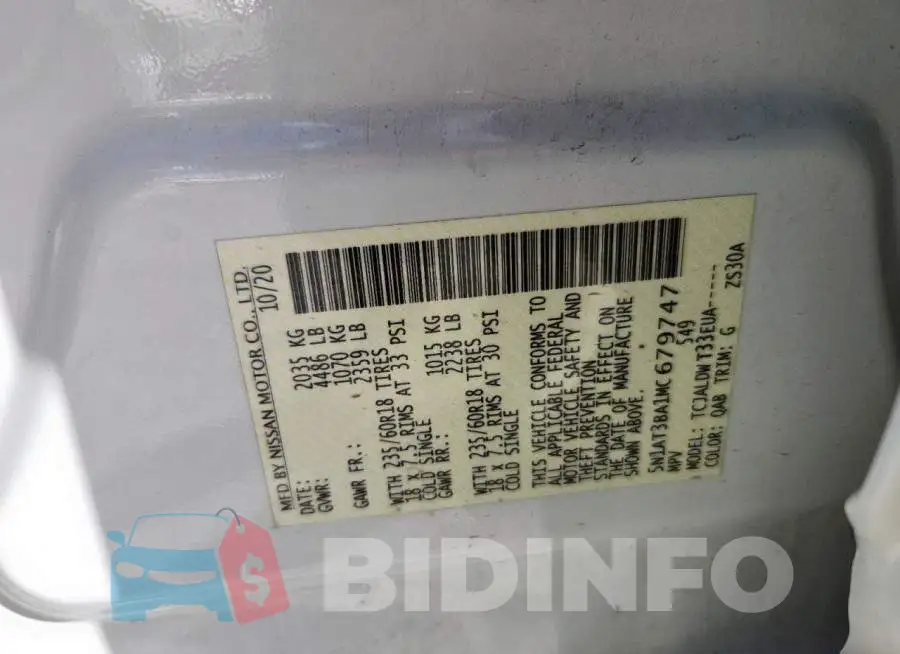 5N1AT3BA1MC679747 Photo# 13