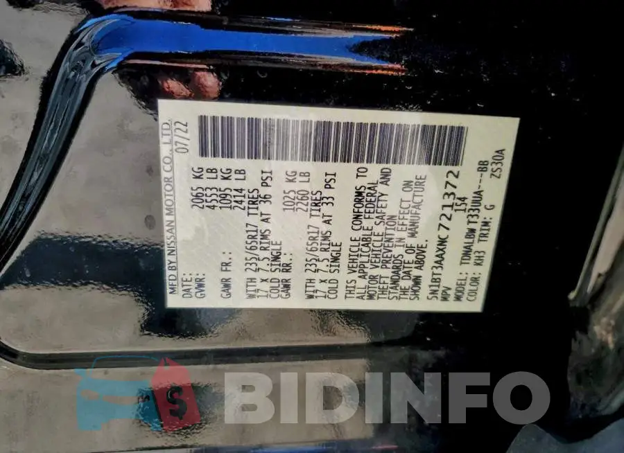 5N1BT3AAXNC721372 Photo# 14