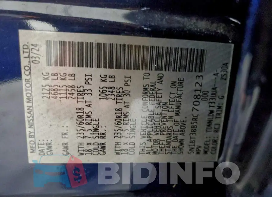 5N1BT3BB5RC708123 Photo# 12