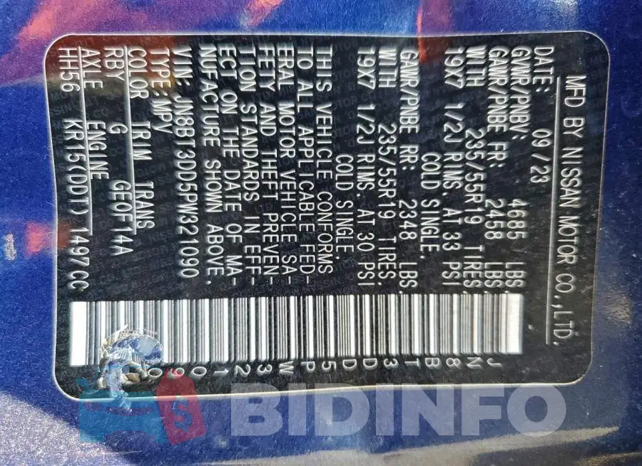 JN8BT3DD5PW321090 Photo# 13